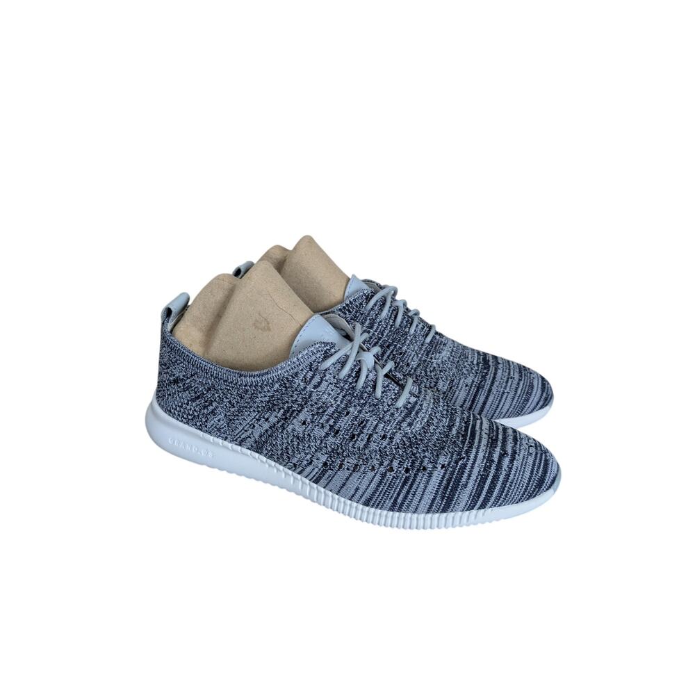 Cole Haan 2 Zerogrand Stchlte Oxford Knit Shoes Womens 7.5 Blue Gray Coastal